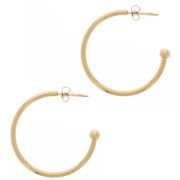 30mm 304L stainless steel Open hoop earrings with small ball - Gold x2|raw }}