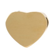 6x7mm Stainless steel 316L heart shape alphabet bead - P - Gold x1