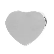 6x7mm - Stainless steel 316L alphabet heart shape bead - A x1