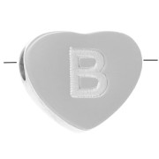 6x7mm - Stainless steel 316L alphabet heart shape bead - B x1