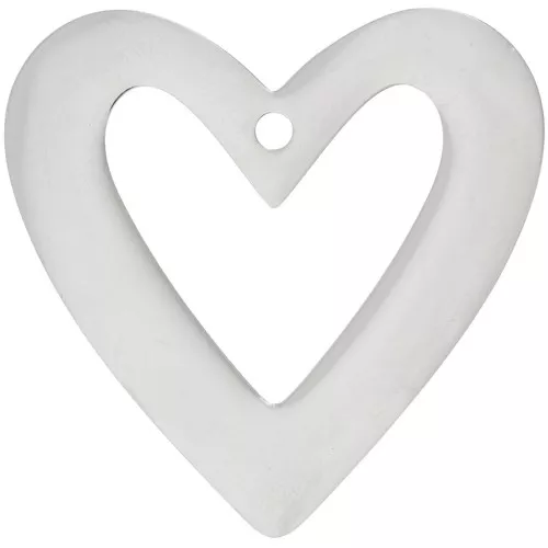 37x38mm 316L stainless steel Hollow heart pendants x2