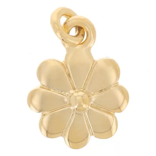 7mm daisy charm with closed ring - 3-micron gold-plated x1