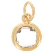 7.5mm round pendant with zirconium oxide - 3-micron gold-plated - Crystal x1|raw }}