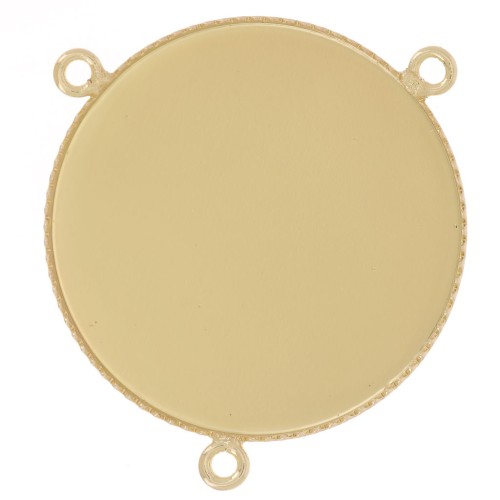 Spacer crimped 3 rings for cabochon flat bottom 25 mm Gold x1