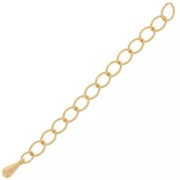 Rombo 60 mm mesh extension chains with small drop - Gold x20