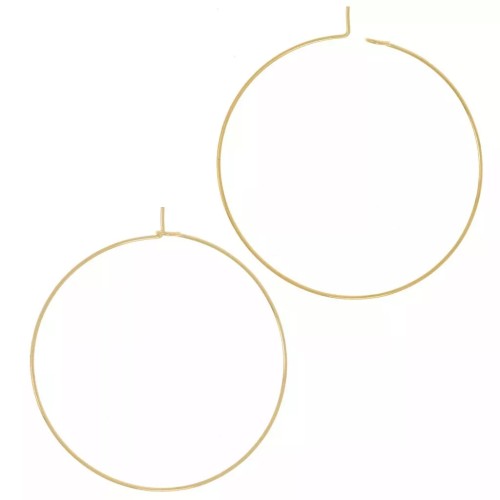 40mm Hoop earrings to decorate - Gold Tone x2
