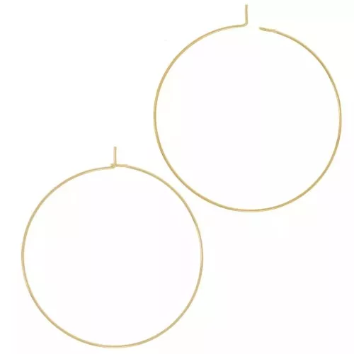 40mm Hoop earrings to decorate - Gold Tone x2