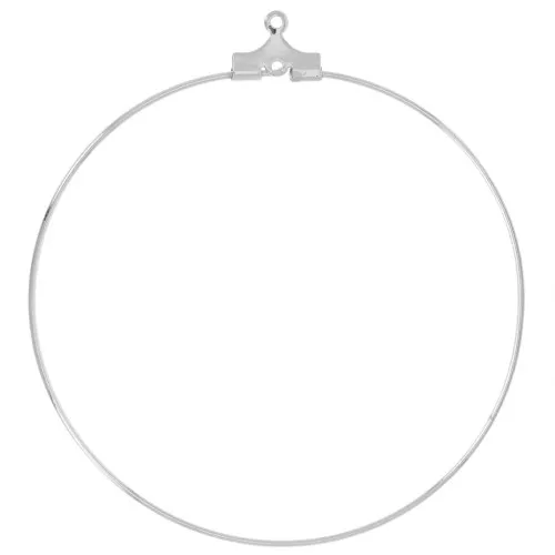 Creole earring holders to decorate 50 mm - with 1 hole - Silver x2