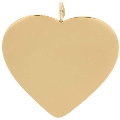 19.5x19mm 316L stainless steel Heart pendants - Gold x2