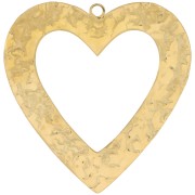 35x34mm Stainless steel 316L Hammered hollow heart pendants - Gold x2|raw }}