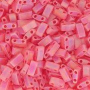 5x2.3x1.9mm Miyuki Half Tila Beads HTL-140FR - Transparent Red Orange AB Mat x10g