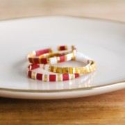 5x2.3x1.9mm Miyuki Half Tila Beads HTL-140FR - Transparent Red Orange AB Mat x10g