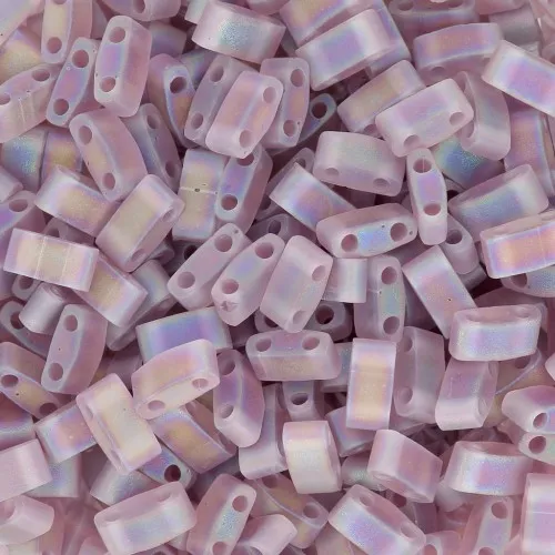 5x2.3x1.9mm Miyuki Half Tila Beads HTL-142FR - Tr Smoky Amethyst AB Mat x10g