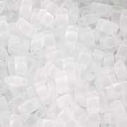 5x2.3x1.9mm Miyuki Half Tila Beads HTL-131F - Crystal Mat x10g