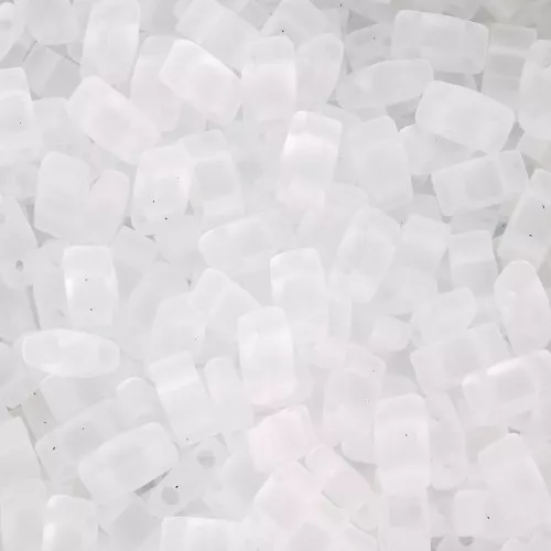 5x2.3x1.9mm Miyuki Half Tila Beads HTL-131F - Crystal Mat x10g