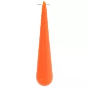 61x12mm Opaque resin pear pendant - Coral orange x1