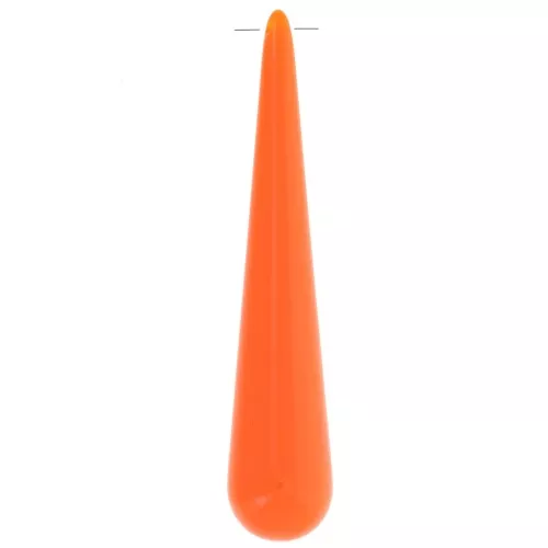 61x12mm Opaque resin pear pendant - Coral orange x1