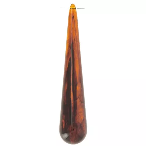Pearl pendant in translucent resin 61x12 mm - Marbled amber x1