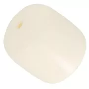 Opaque resin tube beads 12x11 mm - Ecru x6