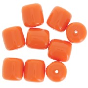 Opaque resin tube beads 12x11 mm - Coral orange x6