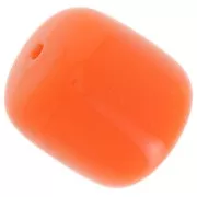 Opaque resin tube beads 12x11 mm - Coral orange x6