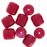 Dark red - Perles tubes en résine opaque 12x11 mm - Marbré Rouge foncé pailleté x6 Perles tubes en résine opaque 12x11 mm - Marbré Rouge foncé pailleté x6