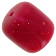 Opaque resin tube beads 12x11 mm - Dark red marbled glitter x6