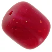 Tube beads 12x11 mm in opaque resin - Marbled Dark Red glitter x6