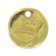 Personalizable charm ronde 10mm gold tone x1000