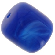 12x11mm Opaque resin tube beads - Royal blue marbled x6