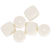 16x14 mm opaque resin tube beads - Ecru x4