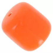 16x14 mm opaque resin tube beads - Coral orange x4
