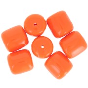 16x14 mm opaque resin tube beads - Coral orange x4