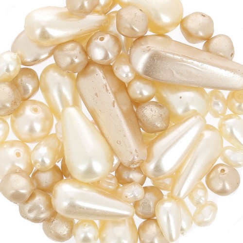 Czech glass bead assortment - Cream 1 x50g