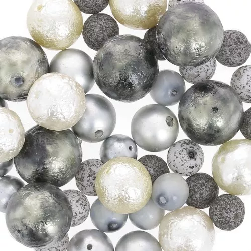 Bohemian beads assortment - Green - Silver x50g