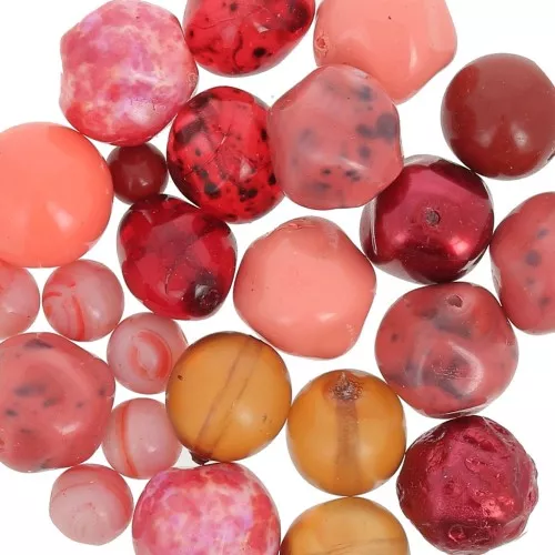 Bohemian beads assortment - Multi rouge - Corail x50g