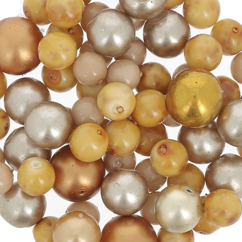 Bohemian beads assortment - Brown - Golden x50g