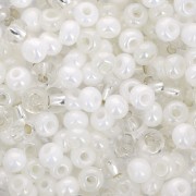 Preciosa Seed Beads 6/0 4 mm - White Mix - Crystal x20g