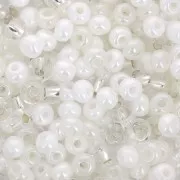 Preciosa Seed Beads 6/0 4 mm - White Mix - Crystal x20g