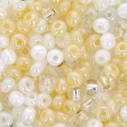 Preciosa Seed Beads 6/0 4 mm - White and Cream Mix - 20 g