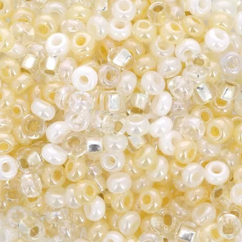 Preciosa Seed Beads 8/0 3 mm - White and Cream Mix - 20 g
