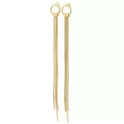 100x10mm 304L stainless steel Serpentine mesh fringe earrings- Gold x2