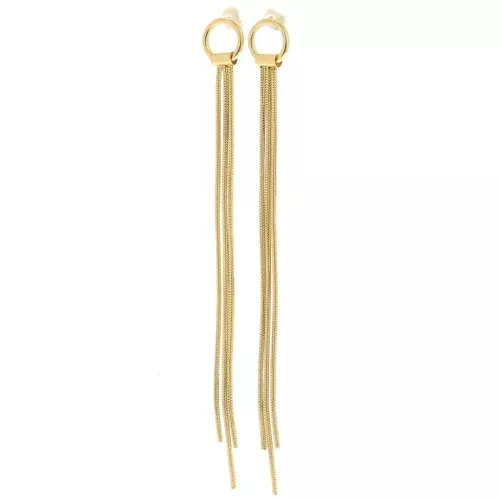 100x10mm 304L stainless steel Serpentine mesh fringe earrings- Gold x2