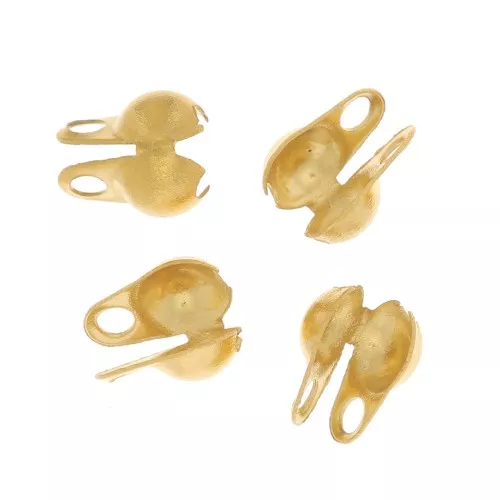 2mm Stainless steel 304 Ball Chain Crimp Connector - Gold Tone x4