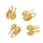 3mm Stainless steel 304 Ball Chain Crimp Connector - Gold Tone x4