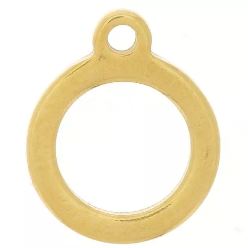 10mm Stainless steel 304 Round hollow pendant - Gold x1
