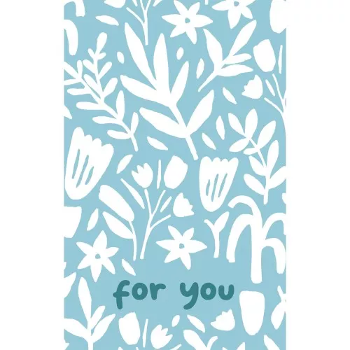 Jewellery cards - Thank you cards - For You - Bleu clair - Blanc x10