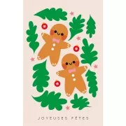 Christmas - Cartes à bijoux - cartes de remerciements - Joyeuses Fêtes motif Pain d'épice x10 Cartes à bijoux - cartes de remerciements - Joyeuses Fêtes motif Pain d'épice x10