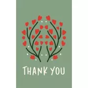 Flower - Jewellery cards - Thank you cards - Thank You - Vert sauge - Rouge x10 Jewellery cards - Thank you cards - Thank You - Vert sauge - Rouge x10