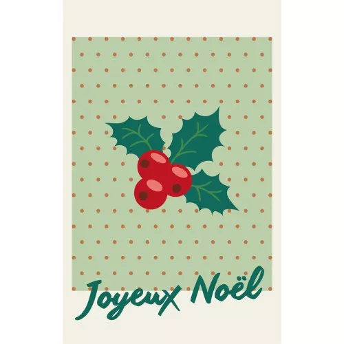 Jewelry cards - Thank you cards - Joyeux Noël - Green - Red x10
